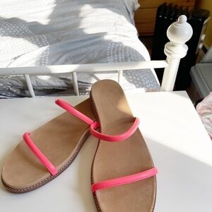 Madewell Y2K Millennial Neon Pink Chaco Style Leather Strap Sandal Size 9.5